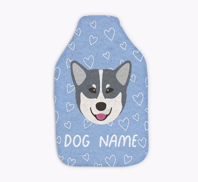 Heart Pattern: Personalised {breedFullName} Hot Water Bottle